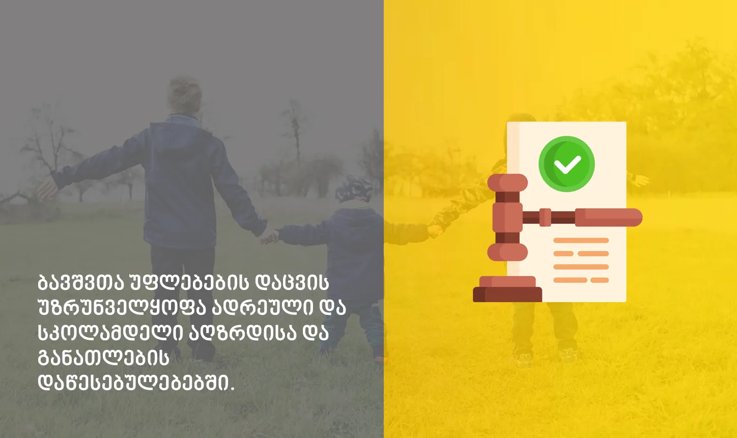 ბავშვთა უფლებების დაცვის უზრუნველყოფა ადრეული და სკოლამდელი აღზრდისა და განათლების დაწესებულებებში